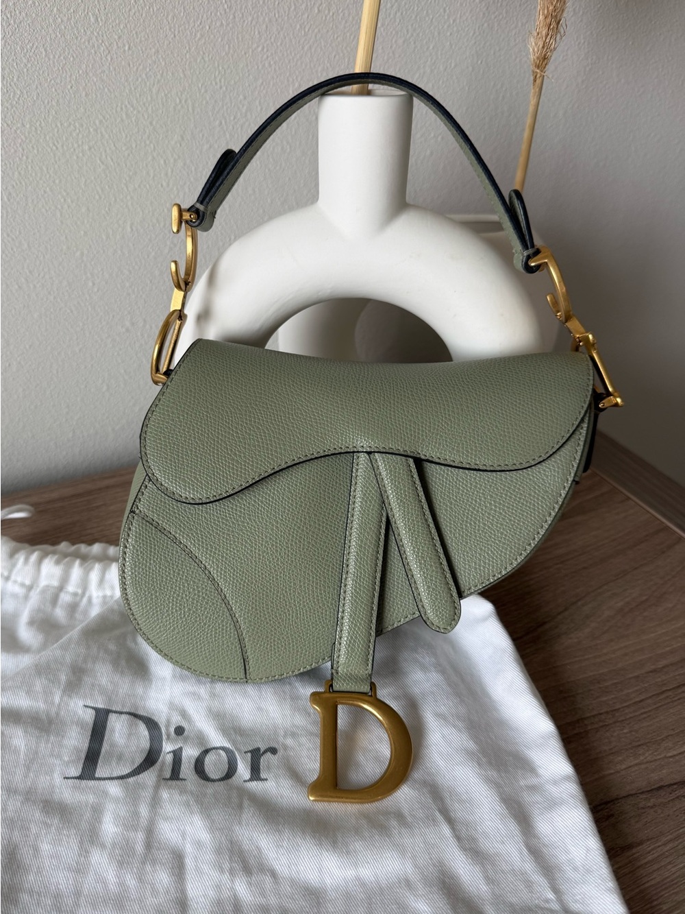 Dior Mini Saddle Bag in Green
